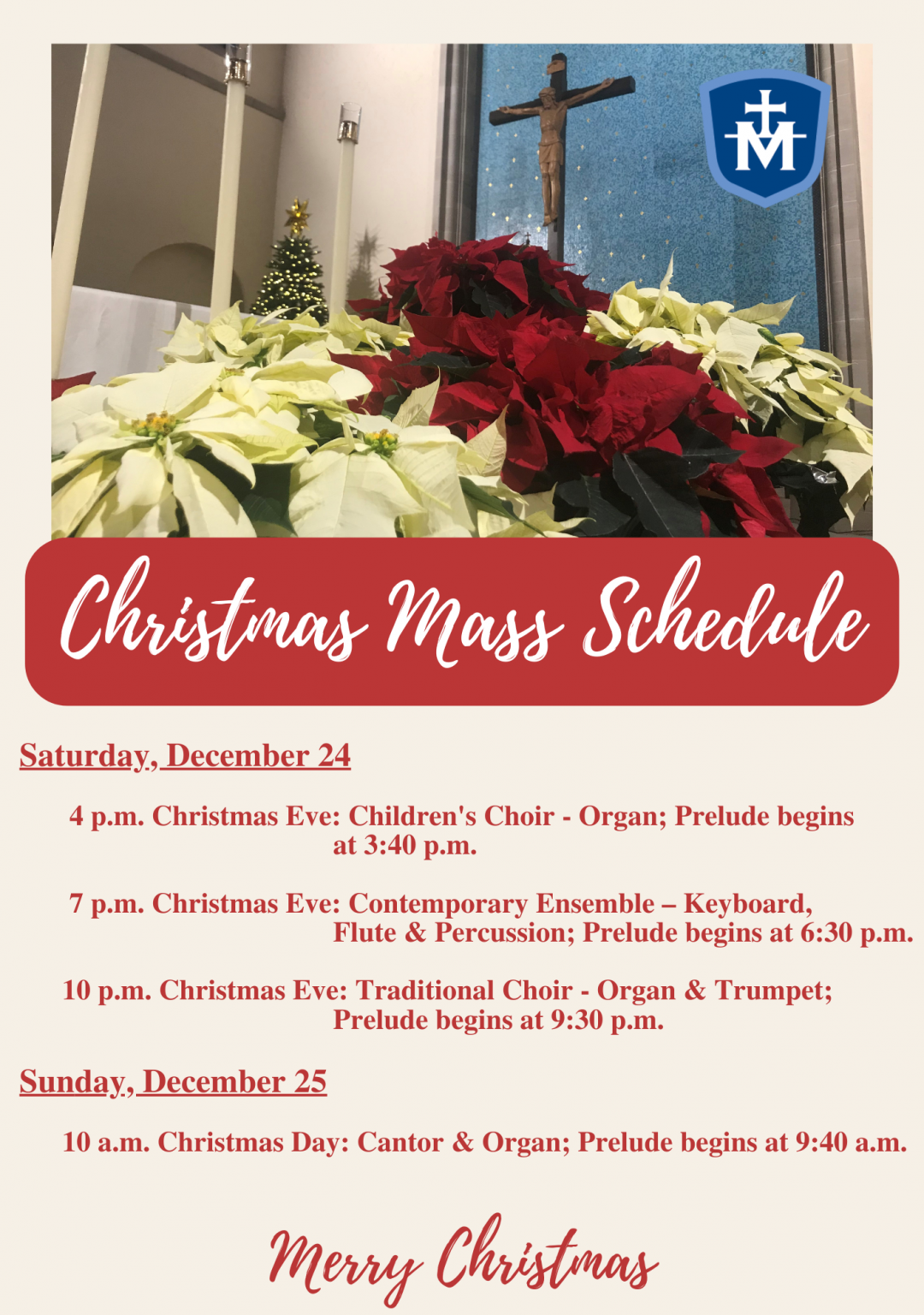 Christmas Mass Schedule Immaculate Conception Church