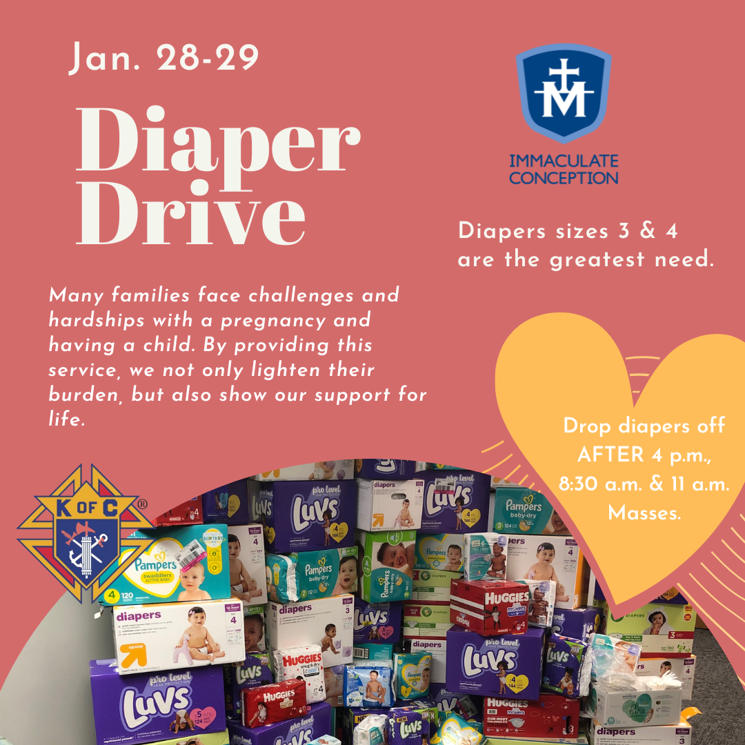 Immaculate Conception Knights of Columbus Diaper Drive Immaculate